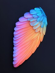 Obraz premium Holographic butterfly wings in vibrant colors, showcasing nature's beauty and ethereal elegance.