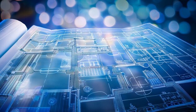 Architektur Modern Blaupause Grundrisse Schnitte Ansichten