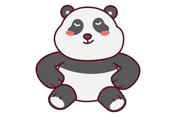 Cute Panda Sitting Proud with Blush llustration