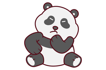 Cute Panda in Confusion Illustration