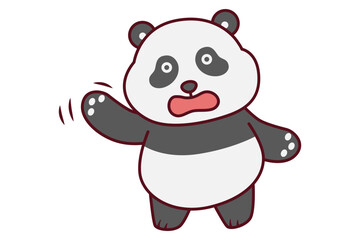 Fototapeta premium Cute Panda Is Sticking Out its Tongue Illustration
