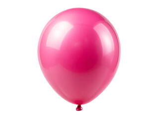 Pink balloon with a smooth, shiny surface, reflecting light, set against a transparent background. Classic spherical shape and vibrant color, symbolizing fun, celebration, and a cheerful atmosphere