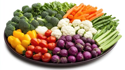 Colorful Assorted Fresh Vegetables on a Platter