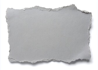 Obraz premium Gray paper with torn edges texture for using as text box, Isolated white background