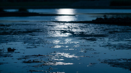 Water pollution at night photography 30.