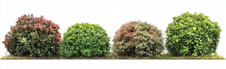 Naklejka premium Four Rounded Bushes for Landscaping