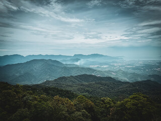 clouds over the mountains, landscape green mountain