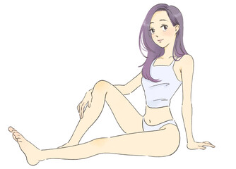 スタイルの良い女性のイラスト　全身