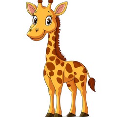 Fototapeta premium Cartoon giraffe on a white background.