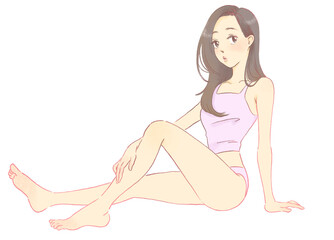 スタイルの良い女性のイラスト　全身