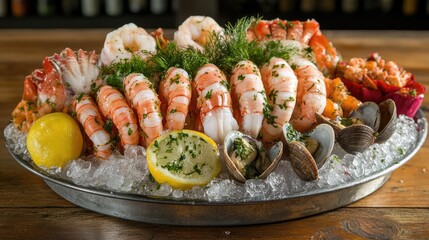 Fresh Seafood Platter with Shrimp and Clams