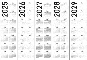 2025-2029 Year Calendar 1 (10)