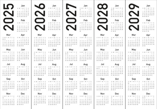 2025-2029 Year Calendar 1 (10)
