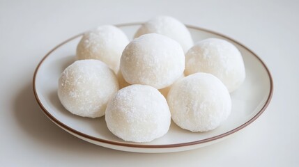 Soft White Dessert on Plate