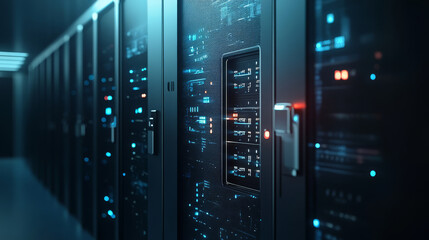 A business installing multi-factor authentication (MFA) and encryption protocols to secure sensitive data, emphasizing modern security measures