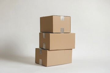 Fototapeta premium Stacked Cardboard Boxes for Moving