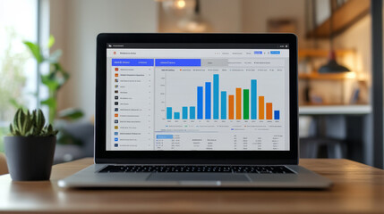 A CRM dashboard tracking customer interactions, with charts showing engagement and sales funnels, helping businesses maintain strong relationships with clients