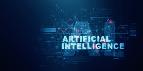 Fototapeta premium 2d illustration Artificial Intelligence (AI) concept 