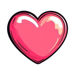 Cartoon heart shape representing love or affection on a white background.