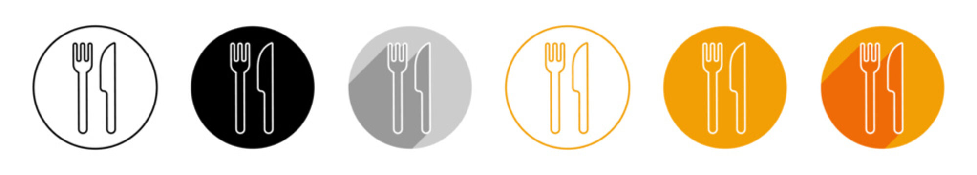 Restaurant Messer und Gabel vektor Kontur Logo im Kreis
