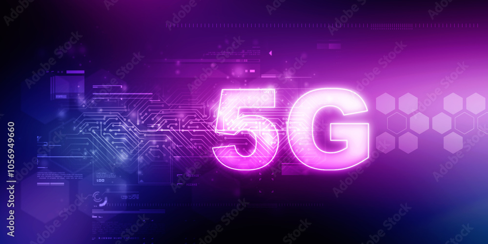 Poster 2d rendering 5g network 5g connection