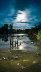 Water pollution at night on vertical photography 12.