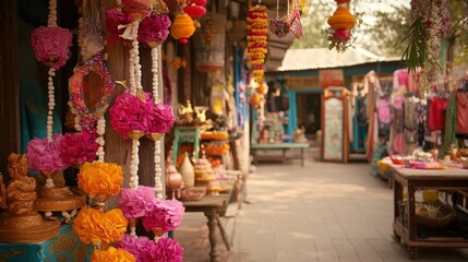Colorful Decor at a Thai Market