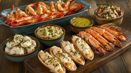 Delicious Seafood Platter with Lobster and Shrimp