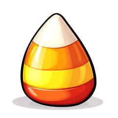 A cartoon candy corn on a white background.