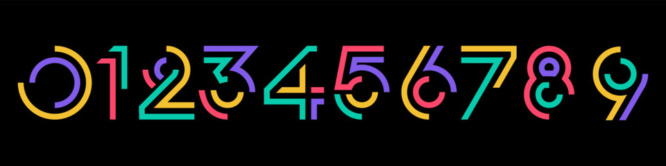 set of creative number 1 to 10 logo designs. abstract number colorful design vector illustration