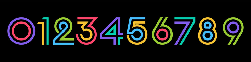 set of creative number 1 to 10 logo designs. abstract number colorful design vector illustration