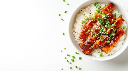 Delicious Grilled Eel on Rice with Green Onions
