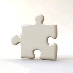 Obraz premium A cartoon puzzle piece on a white background.