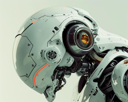 Depict the  design of robotic technology in a side view angle