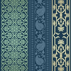 wedding card design, traditional paisley floral pattern , royal India	