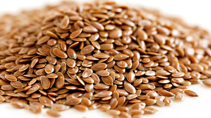 Obraz premium Flax Seeds isolated on pure white background