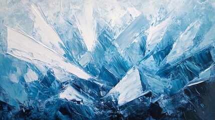 Obraz premium Abstract Blue and White Ice Crystal Texture