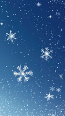 Enchanting Winter Wonderland: Shimmering Snowflakes on a Starry Night Sky