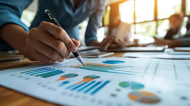 A group of business people working together in a table