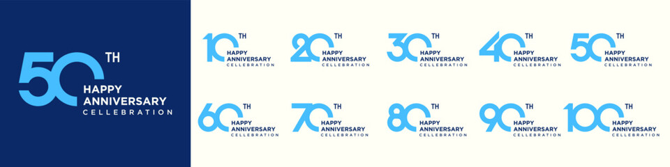 collection of creative number 10 to 100 logo designs. abstract number design vector illustration