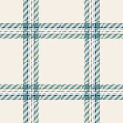 Glamor check vector background, cute plaid seamless tartan. Post texture textile pattern fabric in linen and cyan colors.
