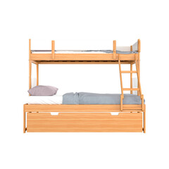 children's bunk bed 3d rendering isolated on white background