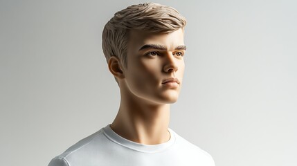 Obraz premium Stylish mannequin displaying modern fashion with a neutral background, perfect for showcasing clothing and design.