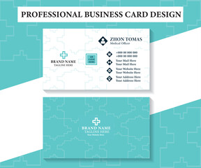 Professional Medical Business Card Design. Sky Blue Color Business Card Design.