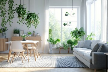 Fototapeta premium Modern Home with Lush Plants
