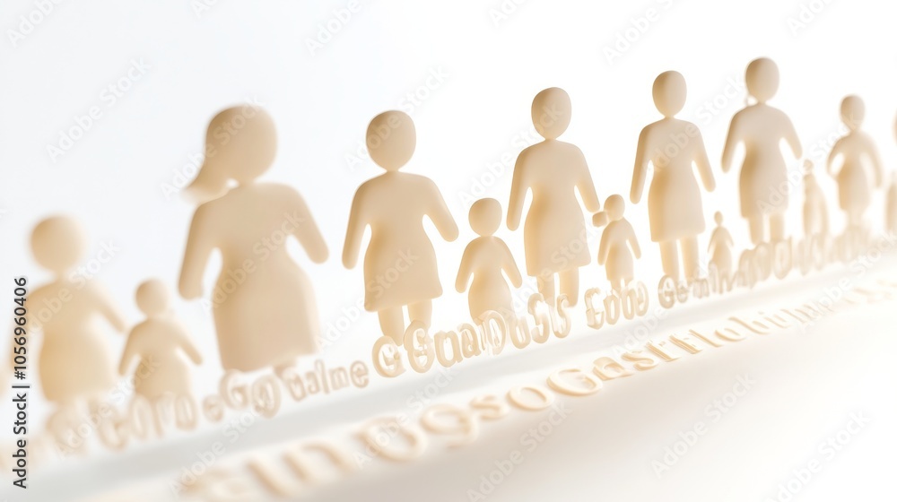 Poster stylized paper cutouts of people representing diversity and unity in a modern design. ideal for conc