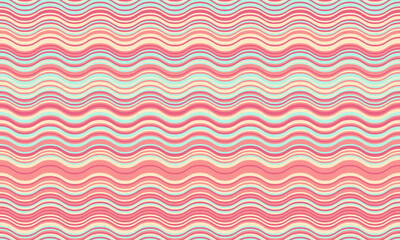 Abstract background with wavy stripes in vibrant colors, creating a rippled, liquid effect. Smooth curves and textured lines add elegance, vitality, and creativity. Ideal for wallpaper or textile.