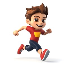 A cartoon runner sprinting forward on a white background.