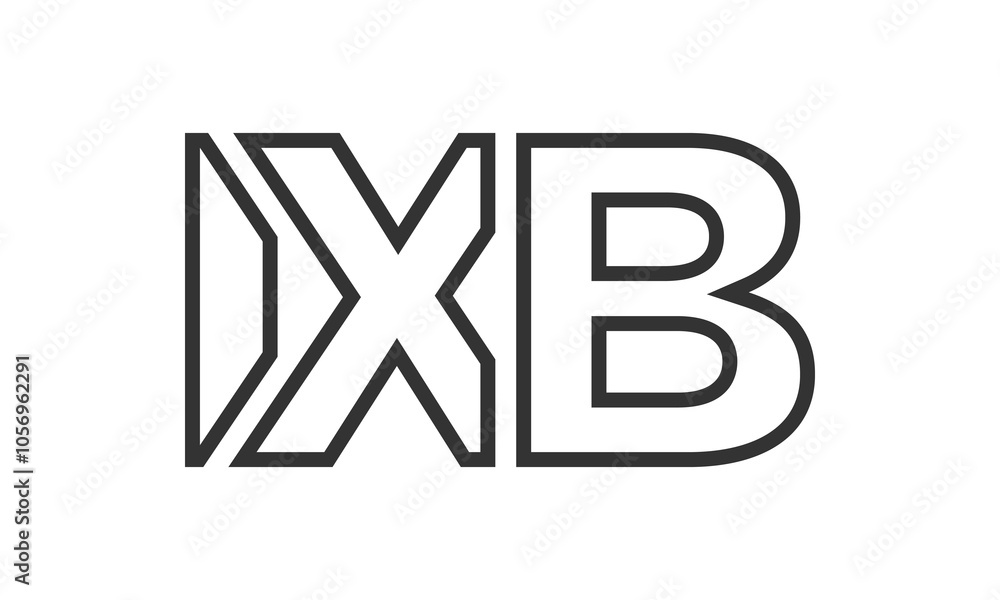 Fototapete ixb logo design template with strong and modern bold text. initial based vector logotype featuring s