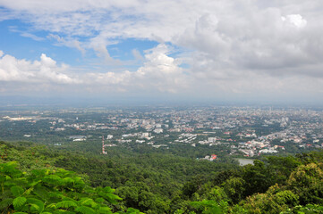 areial view of the city